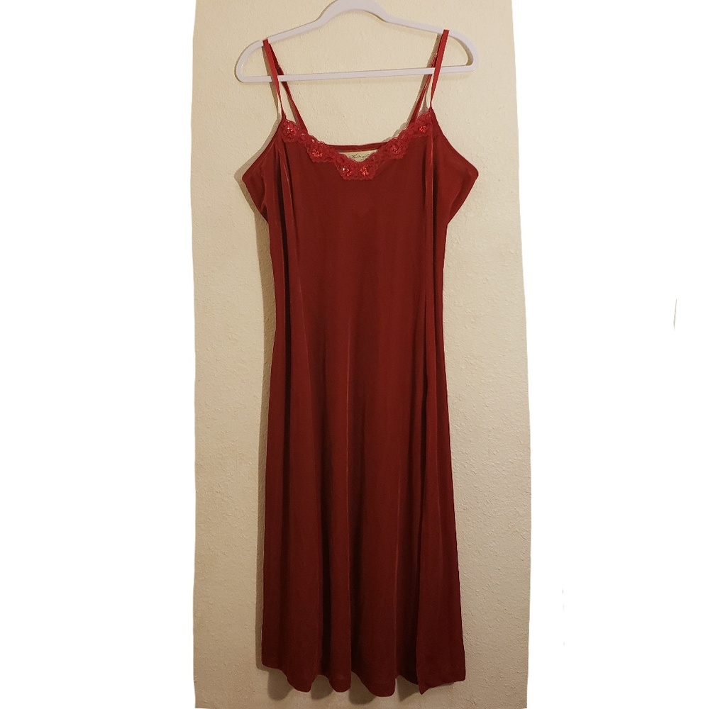 Lane Bryant Intimates Red Long Dress - Picture 1 of 7